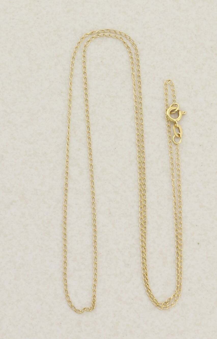 14k Yellow Gold Extremely Dainty Delicate Chain Necklace 16.5"